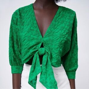 ZARA green blouse